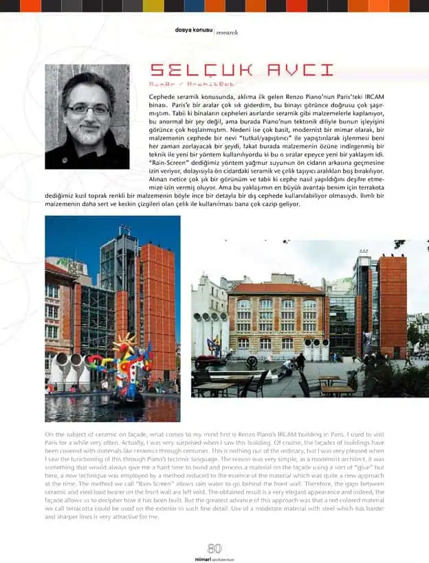 On the Subject of Ceramics on Façades